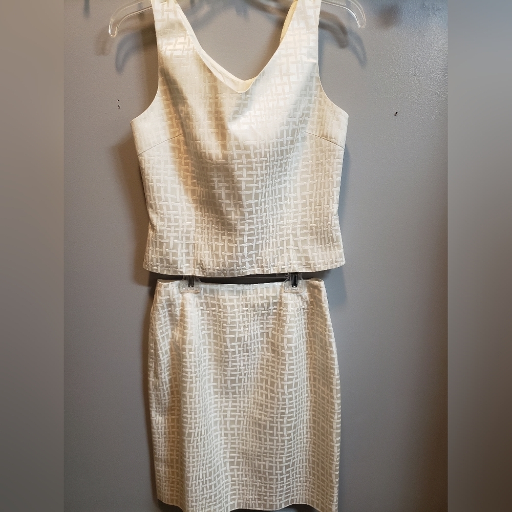 Isabel Ardee Ivory Patterned Zippered Tank And Sk… - image 1
